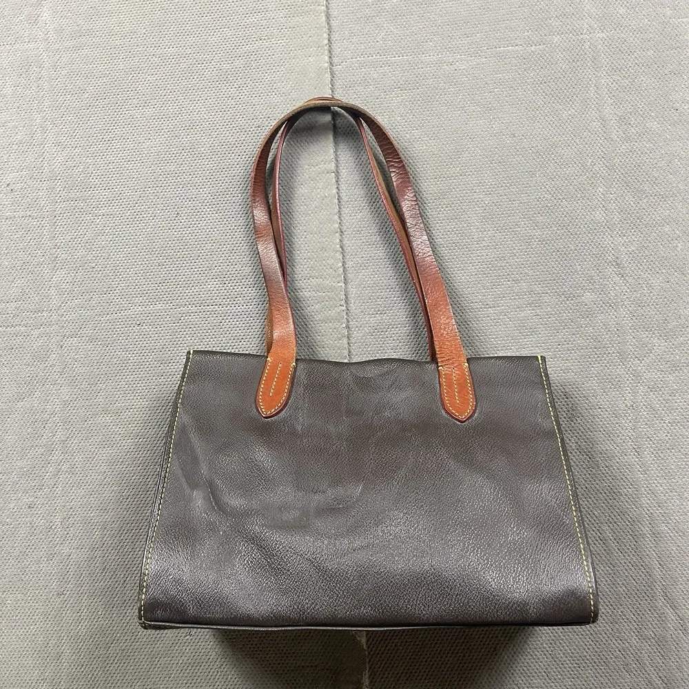 Dooney & Bourke Small Shopper Tote Bag Brown Leather Smal Pebbles Brown Handles